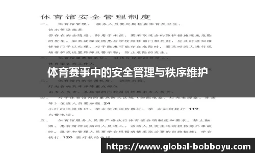 体育赛事中的安全管理与秩序维护