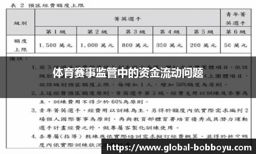 体育赛事监管中的资金流动问题